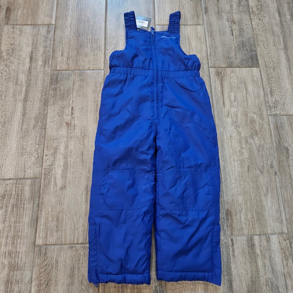 Eddie Bauer Toddler Snow Bib Overalls Powder Search Blue Insulated‎ Size 4T NEW